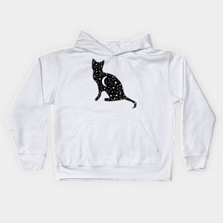 Starry night cat Kids Hoodie